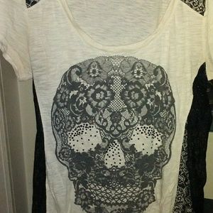 Express Lace Sugar Skull Shirt